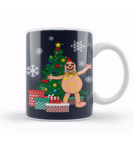 Mr Blobby Around The Christmas Tree Kupa Bardak Porselen