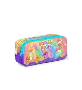 CORAL HIGH 31054 MİLKA DONDURMA DESENLİ İKİ BÖLMELİ KALEM ÇANTASI