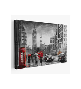 Ingiltere Londra Yağlıboya Görünüm Dekoratif Tablo-3543