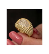 Gümüş Gold Zirkon Taşlı Kadın Yüzük CSR2185615