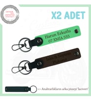 Motorcular ve Araç Sahipleri İçin Kişisel Hediye – 2’li Deri Anahtarlık Set, Koyu Kahve-F Yeşil-Laci