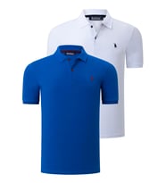 İKİLİ SET T8561 DEWBERRY ERKEK TSHIRT-BEYAZ-SAKS (Karışık)