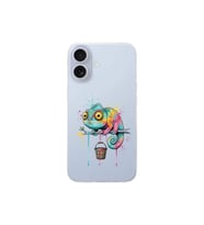 iPhone 17 ile Uyumlu Splash Bukalemun Tasarımlı Şeffaf Silikon Kılıf