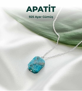 Luxtone Sertifikalı Apatit 925 Ayar Gümüş Kolye Kadın Takı LX0740KL