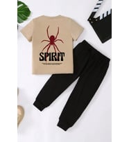 Çocuk Spirit Baskılı Alt - Üst Eşofman Takımı (Bej)