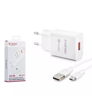 Genax GNX005 Micro USB Şarj Adaptörü Set 3.4A 18W Beyaz