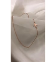 Minimalist Köprücük Kemiği Uçak Rose Kaplama Gümüş Kolye