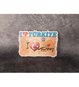 Magnet Harita Nazar Göz Turistik Buzdolabı Süsü Ahşap Magnet Mıknatıslı