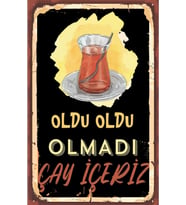 Çay Ve Kahve Temalı Retro Ahşap Poster