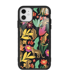iPhone 11 Çiçekli Kediler Tasarımlı Glossy Telefon Kılıfı