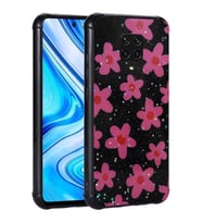 Xiaomi Redmi Note 9 Pro Kılıf Kamera Korumalı Simli Renkli Tasarım Silikon Çiçek