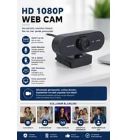 Northcity Webcam 1080p Full HD Konferans Kamerası Dahili Mikrofonlu