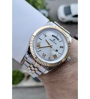 Daniel Klein DKISTE327 Gold Gümüş Renk Takvim ve Gün Fonksiyonlu Erkek Kol Saati