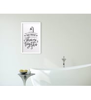 BK Home Banyo Dekoratif Ahşap Beyaz Çerçeveli Tablo-24