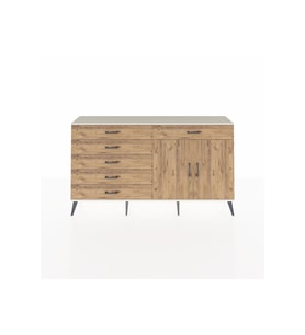 Arges Konsol Tek Raflı 6 Çekmeceli 2 Kapaklı 176x30x99 Aytaşı-Çam
