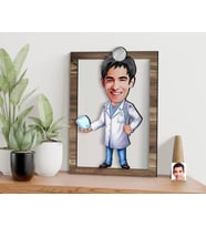 BK Gift Kişiye Özel Erkek Diş Hekimi Karikatürlü 3D Ahşap Tablo, Sevgiliye Hediye, Arkadaşa Hediye, Yıl Dönümü Hediyesi, Doğum Günü Hediyesi-3