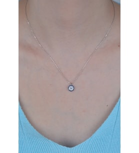 925 Ayar Nazar Model Minimal Gümüş Kolye