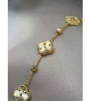 Kararmaz Çiçek Figürlü Ayarlanabilir 17+3 cm Gold Bileklik