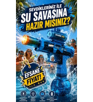 Sarjlı Otomatik Su Tabancası LED Işıklı Su Hazneli Gerçekçi Geri Tepme Efektli Uzak Menzilli