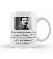 Simone De Beauvoir Quote Ladies' Short Sleeve Kupa Bardak Porselen