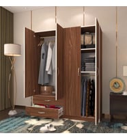 Kenzlife gardırop 4 kapaklı kapılı 2 çekmeceli orkide cvz 180*120*42 gardolap dolap (Karışık)