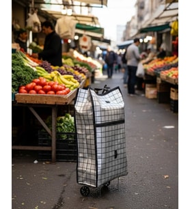 Ağır Yük Taşımaya Uygun Tekerlekli Market ve Pazar Çantası