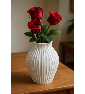 Dekoratif Vazo - İskandinav Tarzı Bohem - 15cm - Plastik 3D Baskı - Beyaz