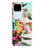 Vivo V30 Kılıf Silikon Desen Özel Seri Gerçek Çiçekler 1743