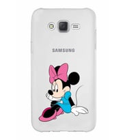 Samsung Galaxy J7 Core Kapak Minnie Mouse Tasarımlı Şeffaf Silikon Kılıf