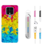 Tecno Camon 16 18P Pova 3 Pova Neo Kılıf Kablo Koruma Spiral Silikon Yapraklar 1634