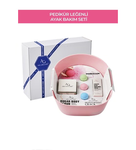 Yenileyici Ayak Bakım Seti, Pedikür Leğeni, Şekerli Peeling, Çatlak Kremi, Nem Topu