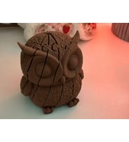 3D Baskı Hareketli Baykuş Figürü - Eklemli Flexi Oyuncak - Kahverengi