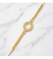 Altın Kaplama İmitasyon Zirkon Taşlı Arpa Modeli Çeyrek Çerçeve Bileklik BLK-1162 (Gold)