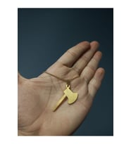 Oduncu Balta Savaşçı Gold Renk 316L Paslanmaz Çelik Figür Kolye (Gümüş)