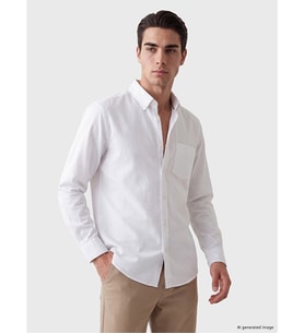 LCW Vision Beyaz Regular Fit Oxford Erkek Gömlek