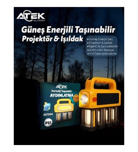 Güneş Enerjili Taşınabilir Projektör Işıldak
