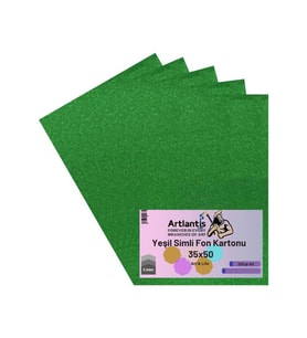 Yeşil Simli Karton 35x50 5 Adet Artlantis Simli Karton Yeşil 5 Adet 35*50