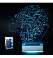 Özel Tasarım Kızılderili 3D Dekoratif 16 Renk Led Lamba