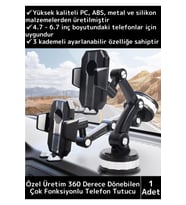 Premium Kompakt 4.7-6.7 İnç 360 Derece Dönebilen Ayarlanabilir 3 Kademeli Çok Amaçlı Telefon Tutucu