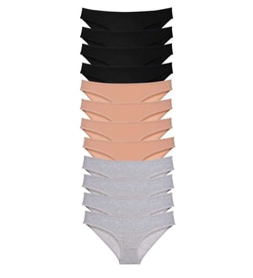 12 adet Süper Eko Set Likralı Kadın Slip Külot Siyah Ten Gri