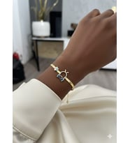 925 Ayar Papatya Silver İtalyan Yassı Zincir Baykuş Bileklik.rose.gold.rodaj