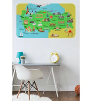 Eğitici Ve Öğretici Cocuk Odası Türkiye Haritası Duvar Sticker-60x105-3876