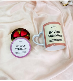 Be Your Valentine Kalp Kulplu Kupalı Sevgiliye Özel Hediye Seti