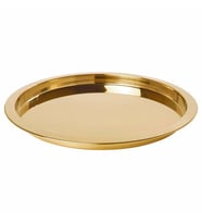 Dekor-Sunum Tepsi IKEA Gold Renk MeridyenDukkan 38 cm Pirinç Rengi Tepsi