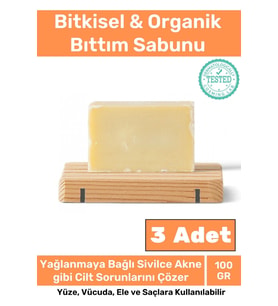 Özel %100 Doğal Bitkisel Organik Güzel Kokulu Saç Için Bıttım Sabunu 100 Gr x 3 Adet