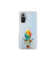 Redmi Note 10 Pro 5G ile uyumlu Splash ahtapot tasarımlı şeffaf silikon kılıf