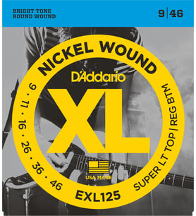 D'Addario EXL125 XL Nickel Serisi Elektro Gitar Tel Seti (Super Light Top/Regular Bottom - 09-46 - Nickel Wound)