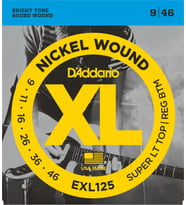 D'Addario EXL125 XL Nickel Serisi Elektro Gitar Tel Seti (Super Light Top/Regular Bottom - 09-46 - Nickel Wound)