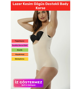 #Korse 2 Beden Küçülten İz Göstermeyen Kaymaz Toparlayıcı Kadın Lazer Kesim Gögüs Destekli Bady Kors
