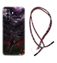 Huawei Nova Y70 Y90 Nova 9 SE  Kılıf Boyun Asklı Rasta Silikon Dark Deer 1786